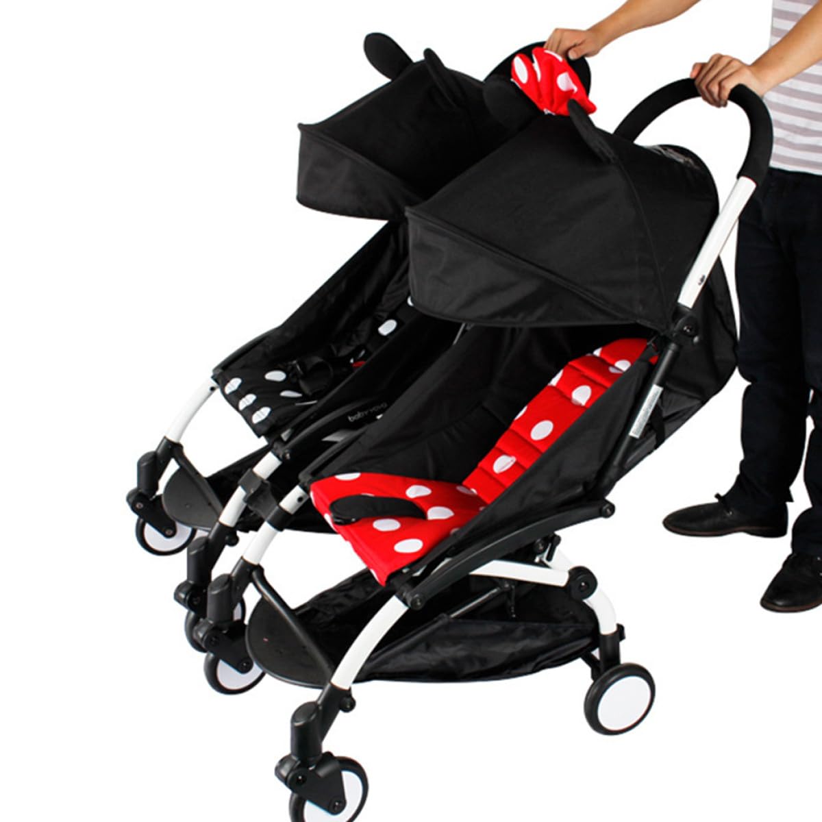 GALPADA Connecteur Double pour Poussette Jumeaux 3 Pièces en Fer et Plastique Léger Anti-Rouille, Adapté pour Poussette Bébé en Extérieur, pour Parents