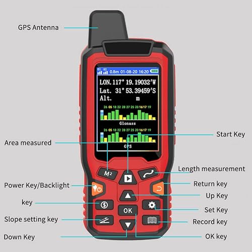 Miniatura 2 de Medidor de área terrestre de navegación de mano con pantalla LCD de 2,4 pulgadas para visualización de longitud de área en tiempo real
