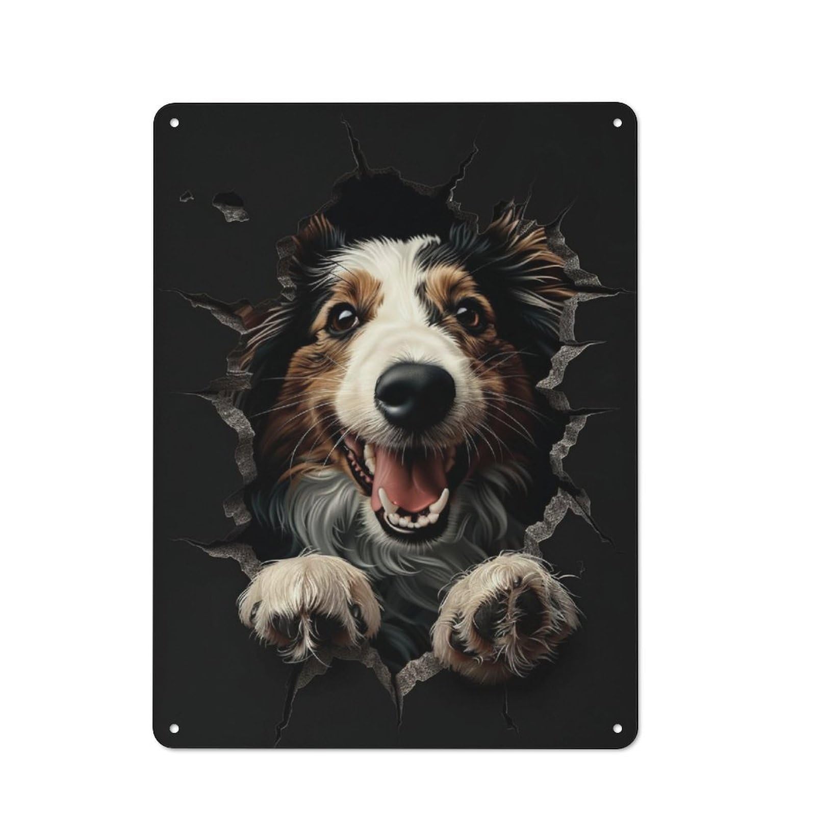 Junmoney Borzoi Retro Tin Sign 40X30cm For Workshop Wall, For Collectors Of Retro Metal Wall Decor