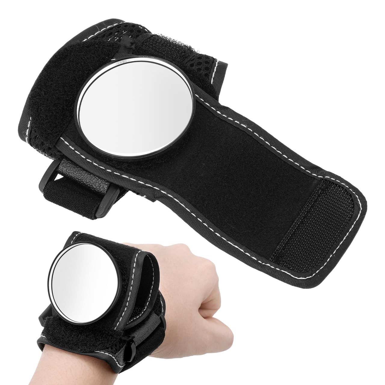 Totority Wearable Cycle Wrist Mirror - Comfortable Nylon Rearview Mirror for Biking Enhanced Safety and Wide Angle Visibility