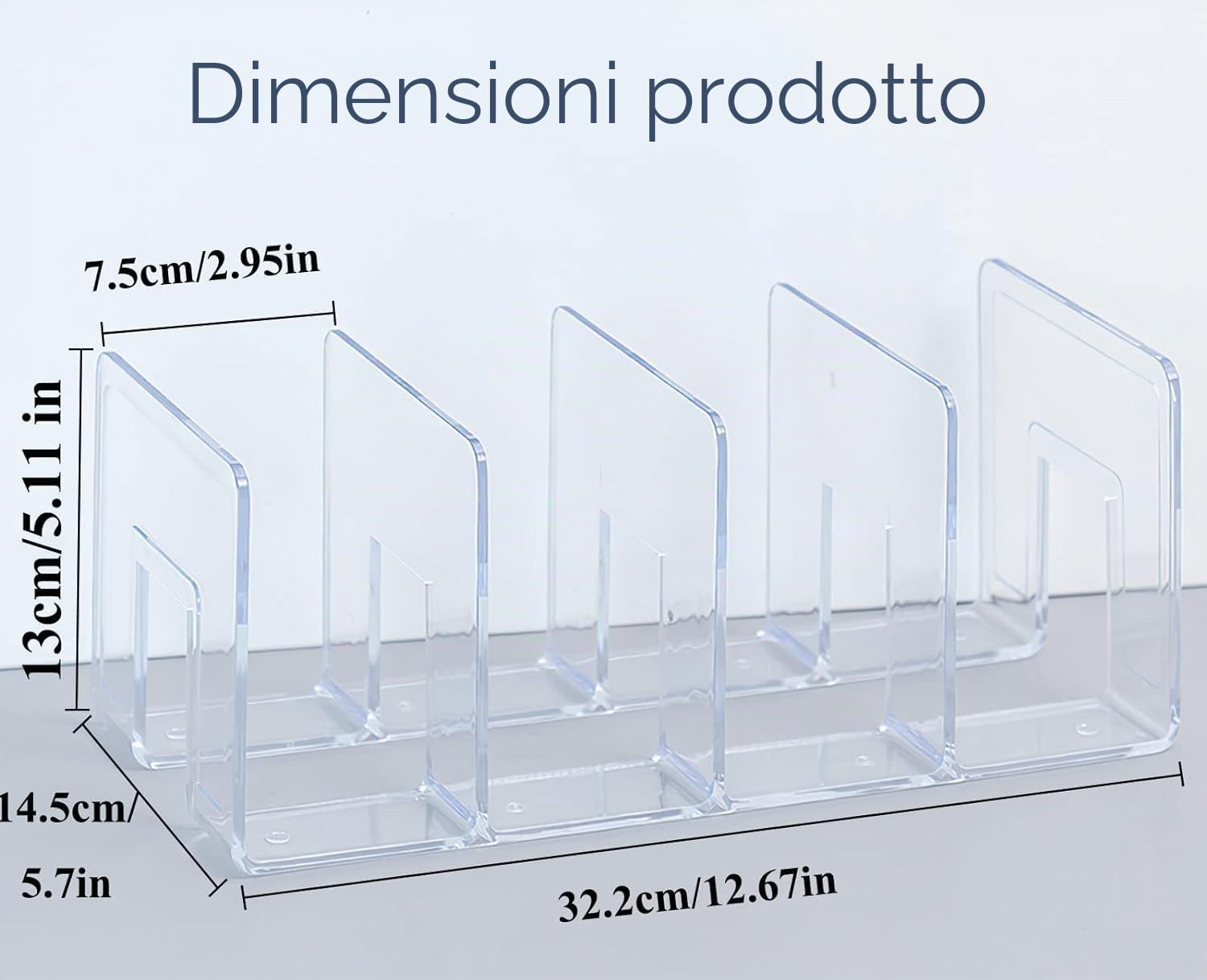 Divisori per Mensole in Plastica, Organizzatore di Borse per Armadio,Guardaroba Trasparente Divisori per Essere Utilizzato Come Armadio, Libreria, Cucina e Bagno（2pcs）