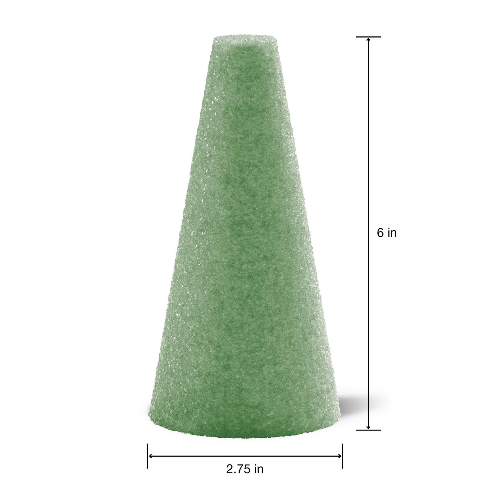 Floracraft Cono de poliestireno a granel, 6 x 3 pulgadas