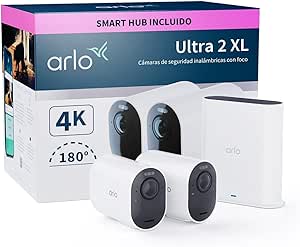 Arlo Ultra 2 XL 4K Outdoor WiFi Surveillance Camera, Indoor WiFi Surveillance Camera, Motion Sensor, Alarms For Home, Requires Smart Hub Available Separately, 2 Cameras, White asin的图片
