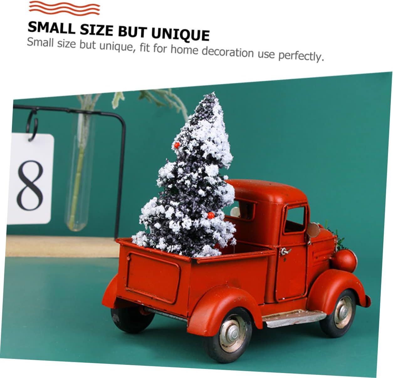 1pc Creative Retro Pickup Truck Ornament Unique Iron Car Model for Christmas Decor Vintage Car Sculpture for Home Office Decoration