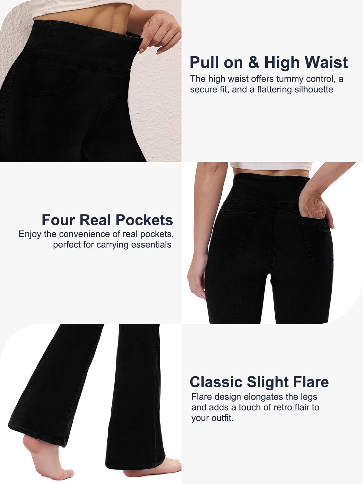 Chase Hot Bootcut dżinsy damskie, wysoki stan, rozciągliwe, z 4 kieszeniami