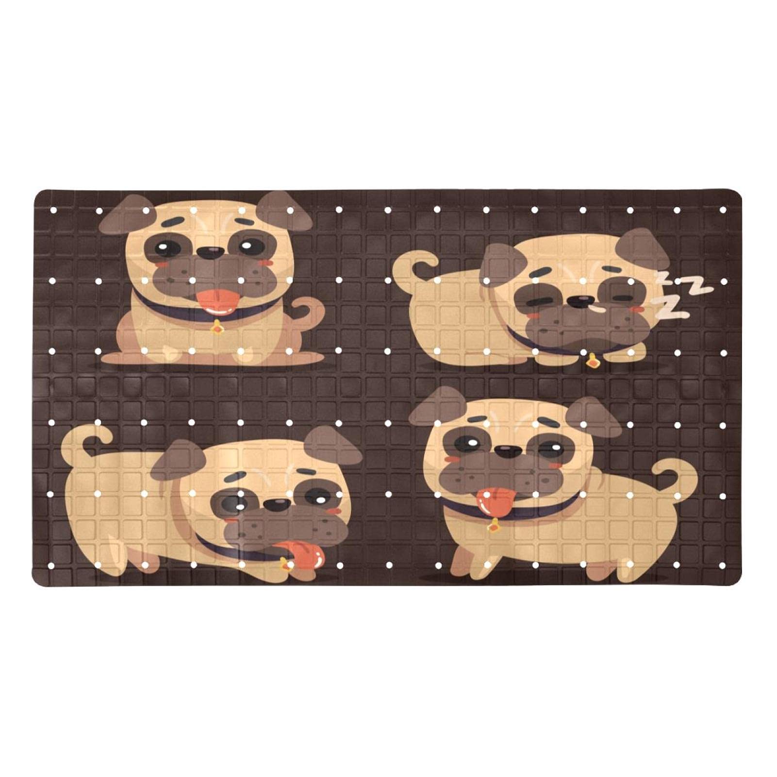 Tapis de bain antidérapant PVC marron pour une salle de bain cosy