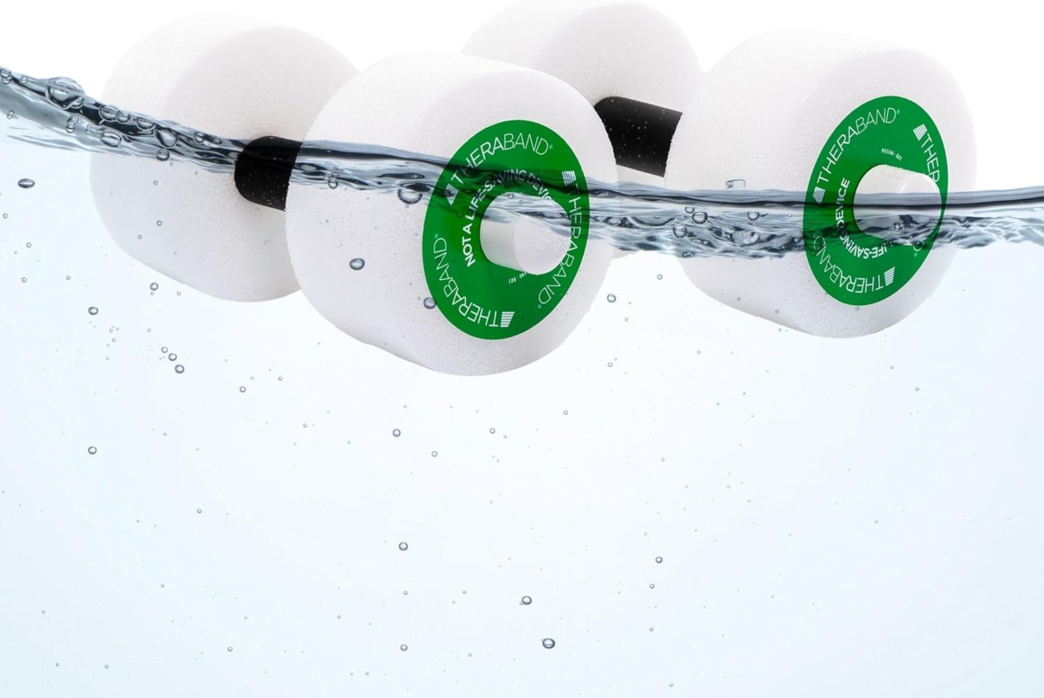 THERABAND Water Weights, Aquatic Dumbbells for Pool Fitness, 2 Foam Weights with Padded Grip for Water Aerobics, Therapy, Workouts, Pool Exercise Equipment, Aqua Training, Green, Medium, Intermediate