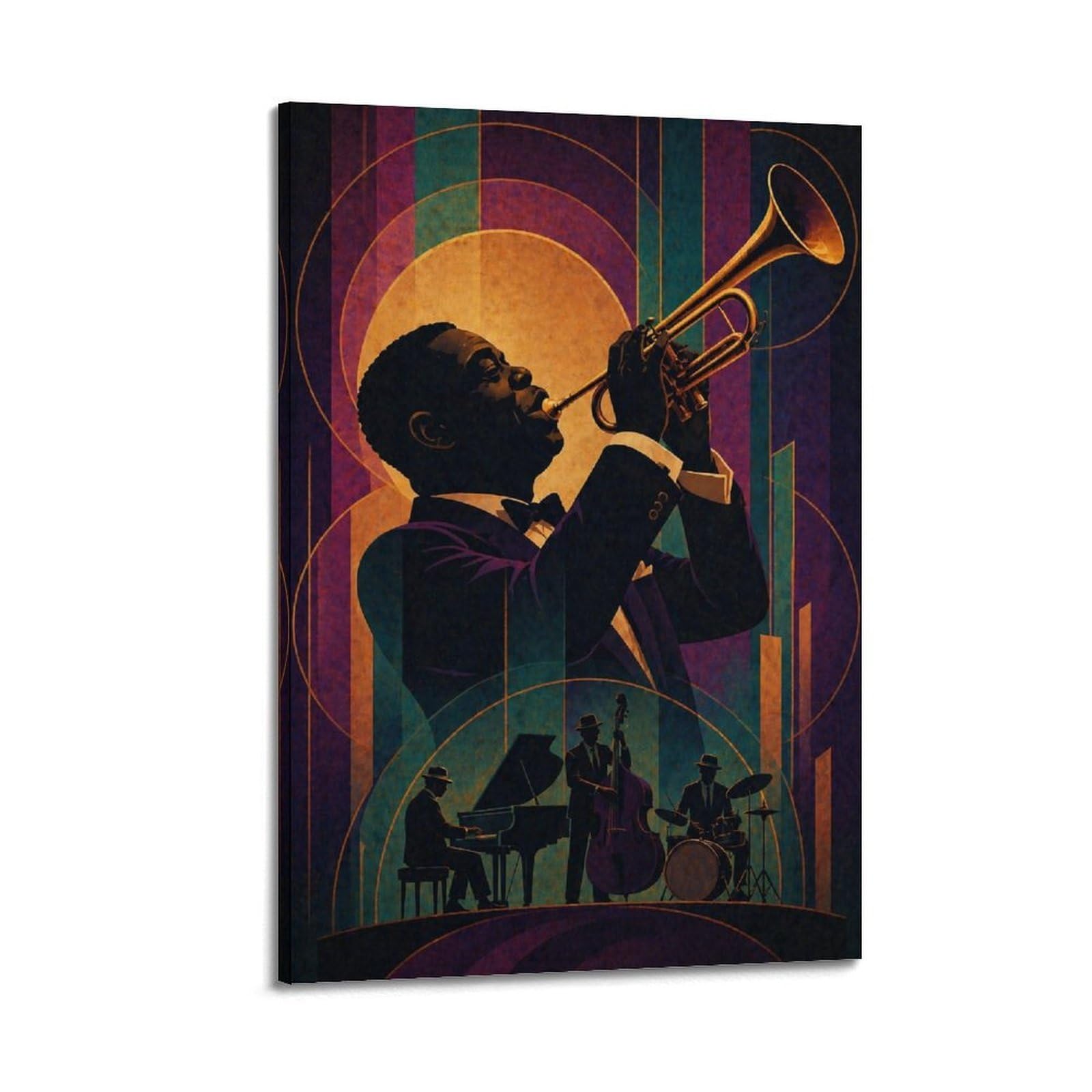 XKUGA Vintage Harlem Music Poster Jazz Legendary Trumpeter Modern Decorative Canvas Prints - Ideal Wall Art for Family, Man Cave, Game Room, Boys & Girls Bedroom 24x36inch(60x90cm)