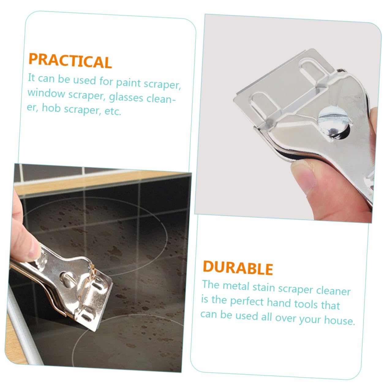 Cabilock 3sets Raschietti per Pulizia e Ceramica Raschietto Professionale per Piani Induzione e Ceramici con Lame Intercambiabili Facile Utilizzo e Precisione per Casa e Cucina