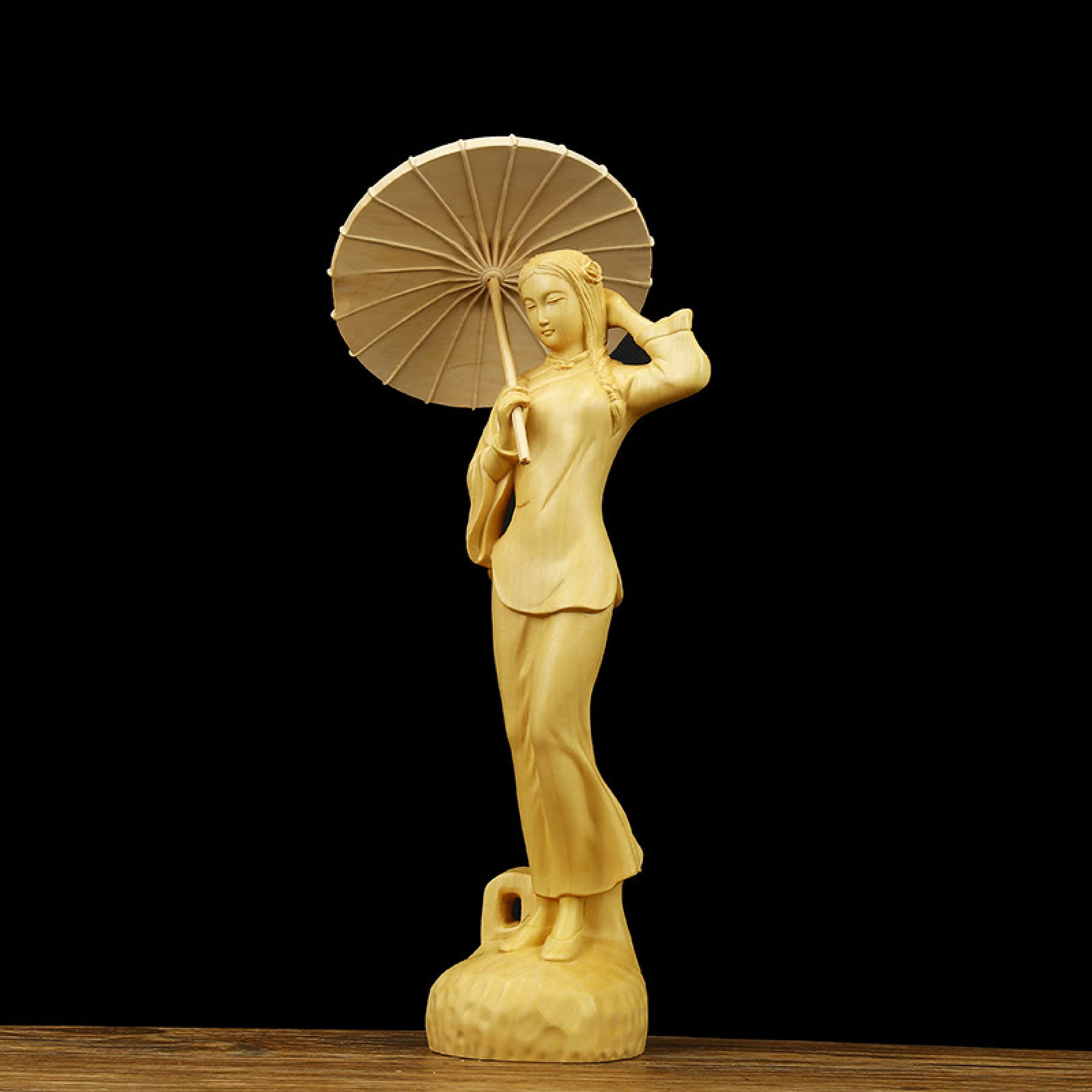 Amazon.co.jp: 装飾品置物彫刻像ツゲの木彫刻フィギュア像手工芸品