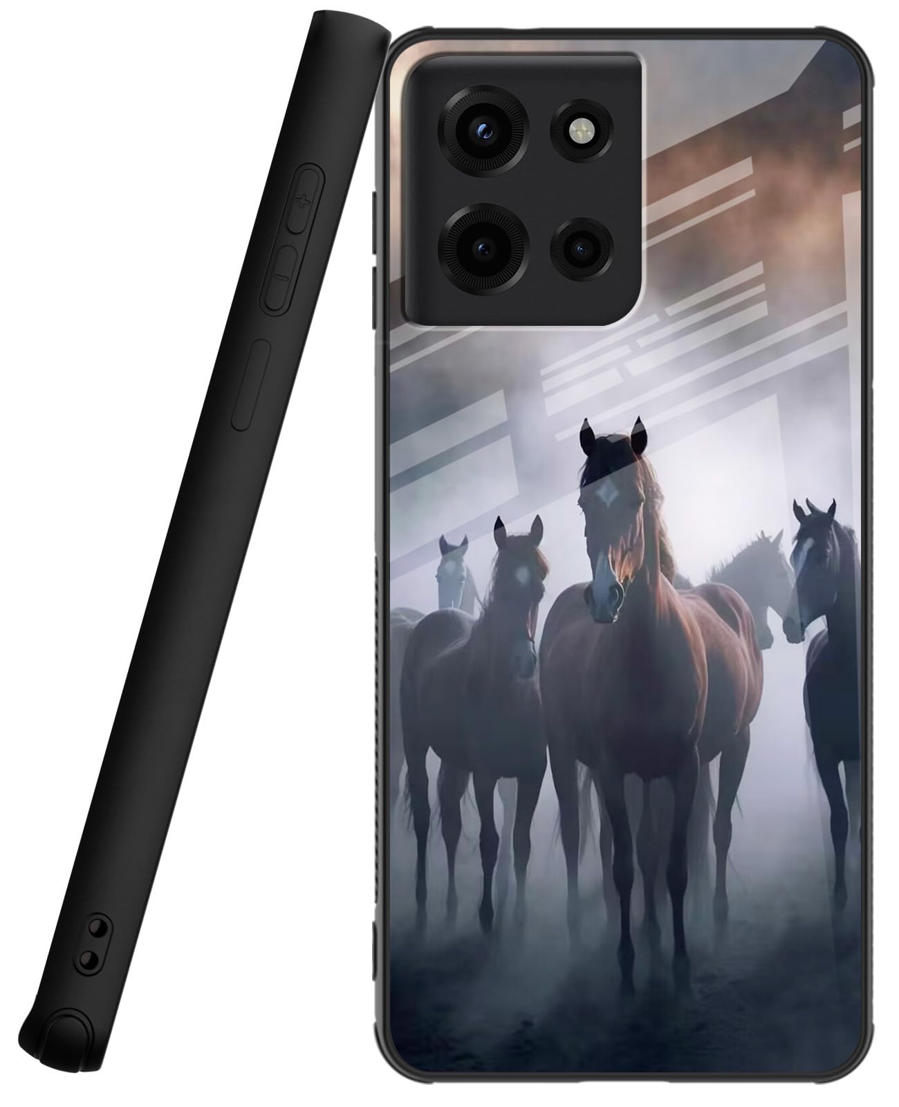 for Moto G Power 5G 2025 Case 6.8 Inch, All-Around Shockproof Corners Glass Back Anti-Scratch Phone Case, Slim Soft TPU Bumper Protective Cover for G