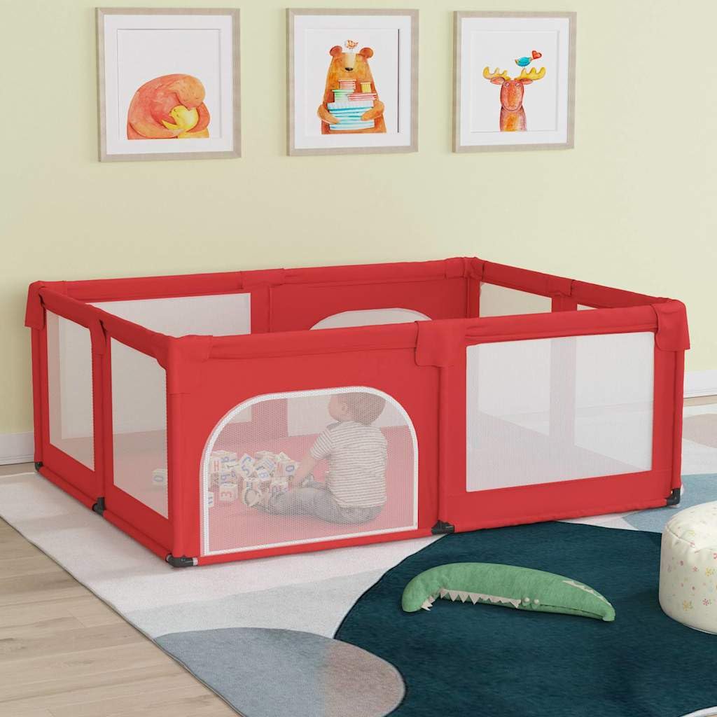 Parque infantil de 2 puertas, color rojo