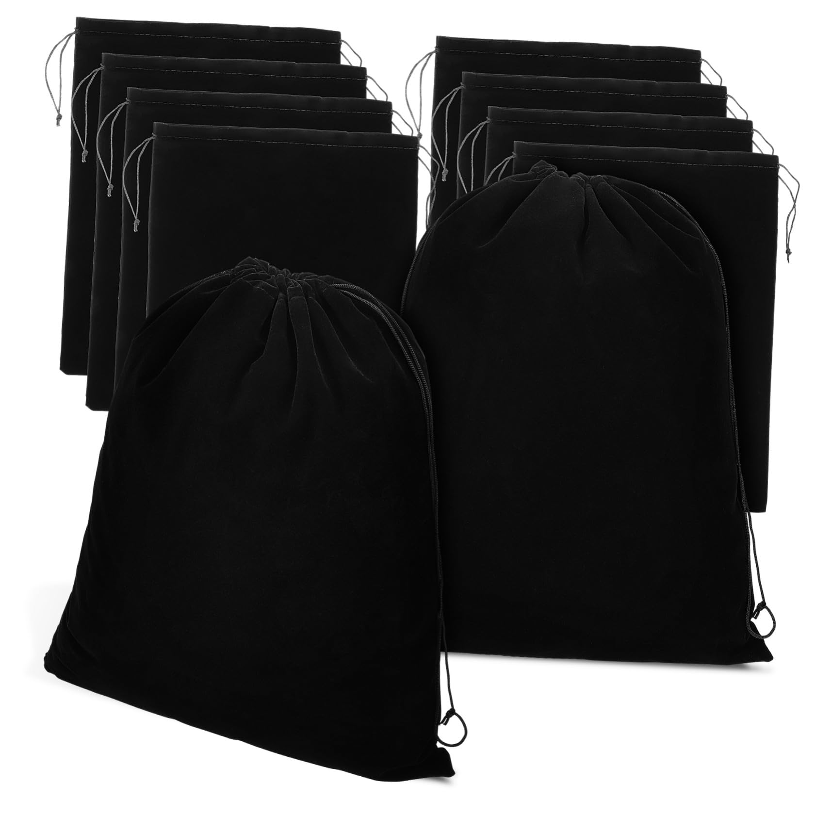 ELAYARD Samtbeutel 10 Stück 30x40cm Schwarz Aufbewahrungsbeutel Mit Kordelzug Für Uhren Schmuck Und Kleine Geschenke Zu Weihnachten Und Silvester