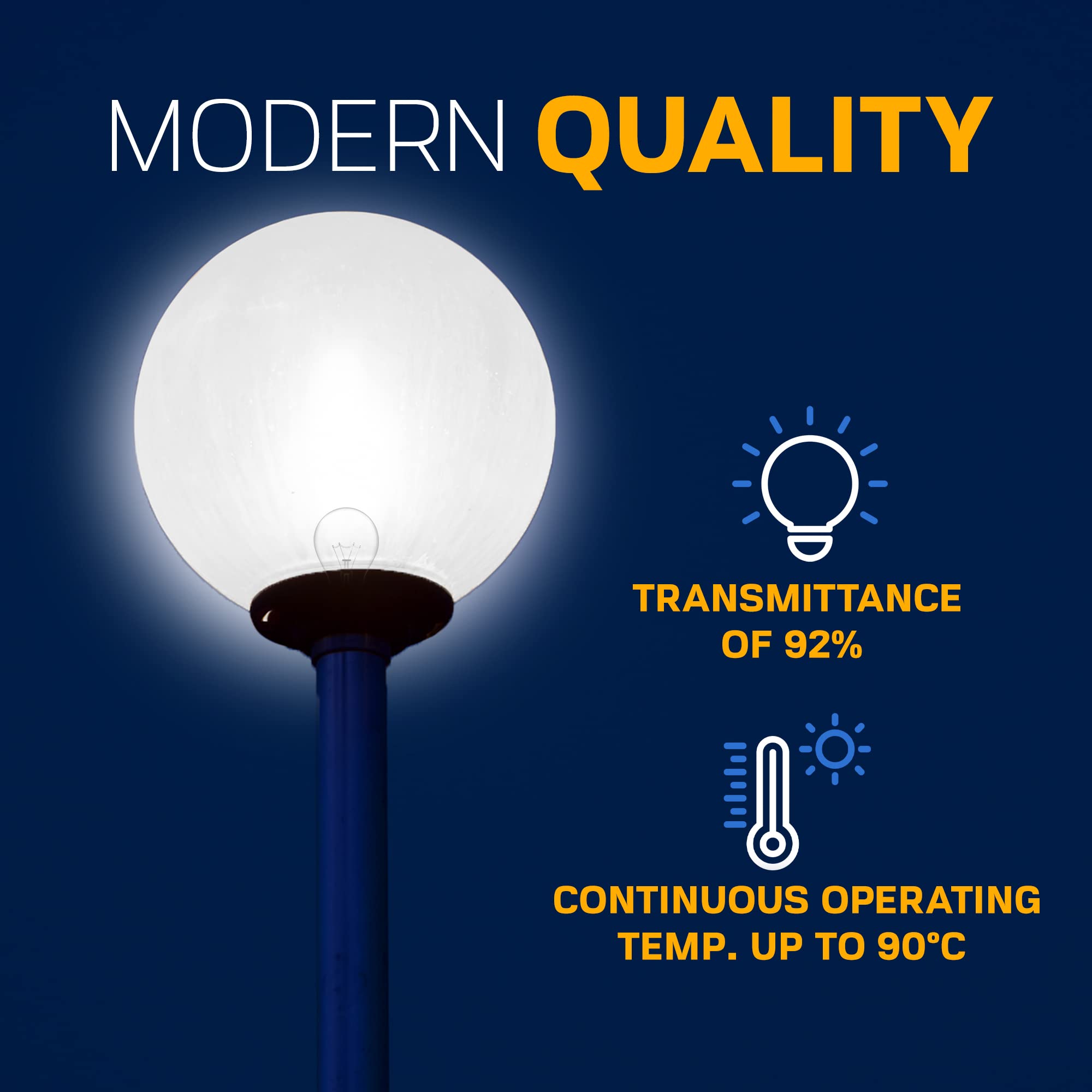 KastLite 12' Clear Acrylic Lamp Post Globe | Smooth Textured with 5.25'  Neckless Opening | Manufactured in the USA - Outdoor Lighting - Amazon.com