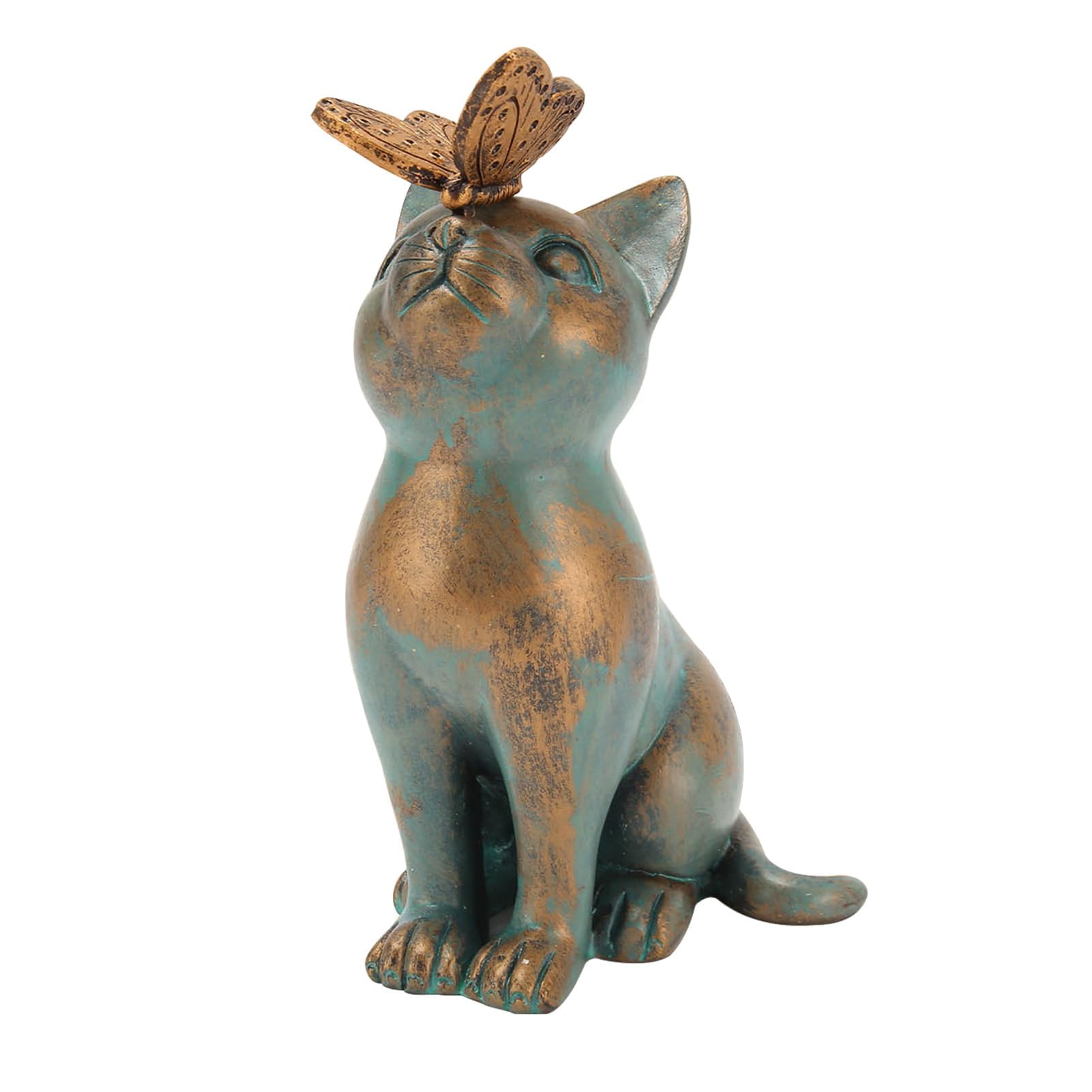 Kat standbeeld sculptuur, hars geschilderd kat ambachtelijke model tuin binnenplaats balkon ornament ornamenten