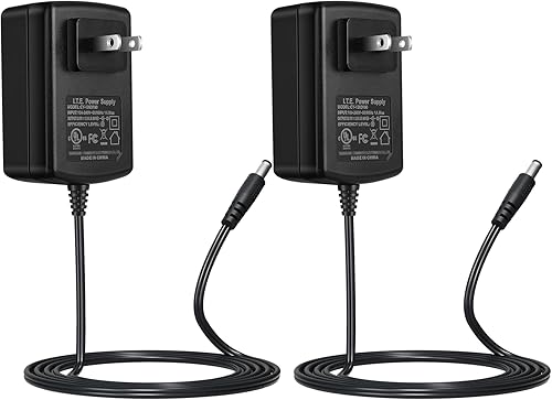 [Certificado UL] Security-01 - Paquete de 2 adaptadores de fuente de alimentación de CA a CC 12 V 3A de 0.217 in x 0.083 in para cámara CCTV DVR NVR