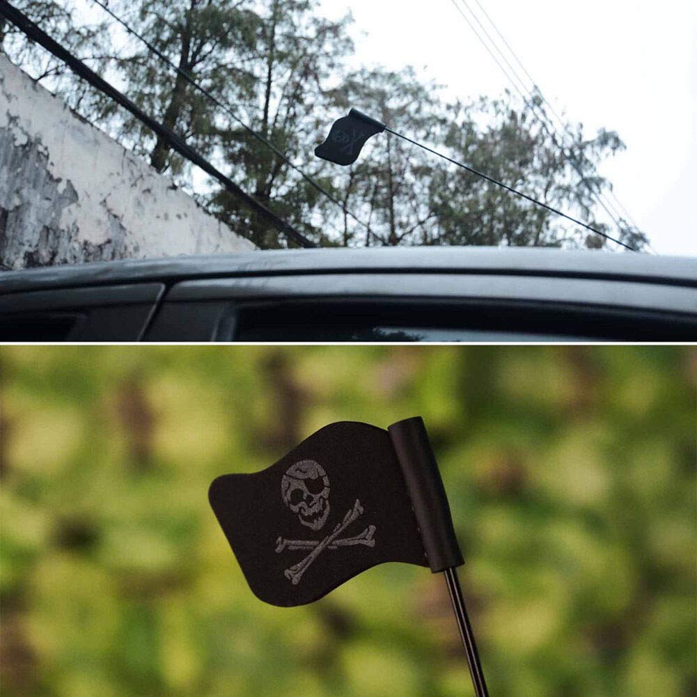 Déco Antenne Voiture - Jolly Roger Drapeau Pirate - Ornement Fun Pour Personnaliser Votre Auto