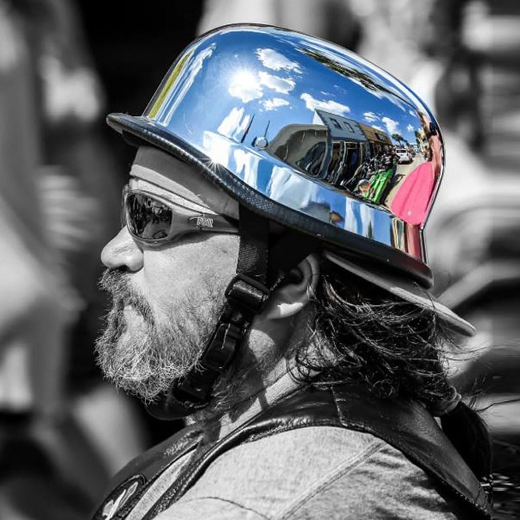 German Motorcycle Chrome Motorcycle Helmet Dot Open Face