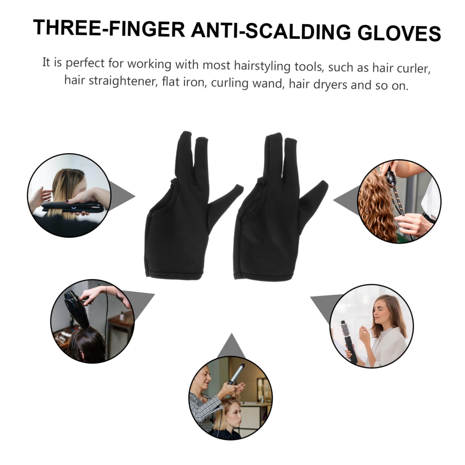 MERRYHAPY 2pcs Heat Gloves for Hair Styling Heat Resistant Mittens for Barbershop