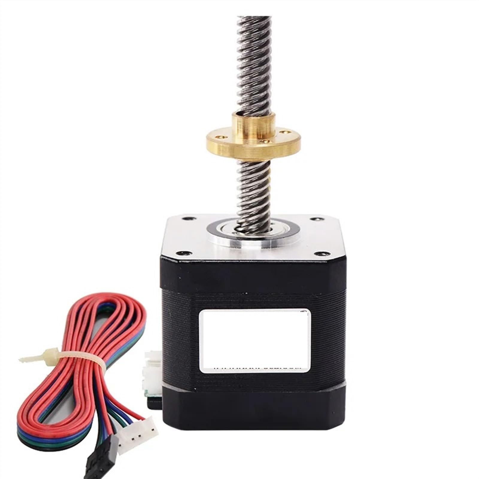 EDEDE Schrittmotor, Schraubenstange L100-350MM Nema17 Schraubenschrittmotor 1,7A 40N.cm 17HS4401S-T8 mit Kupfermutteranschluss 2/4/8mm(17HS4401S-T8-200MM,Lead 4mm)