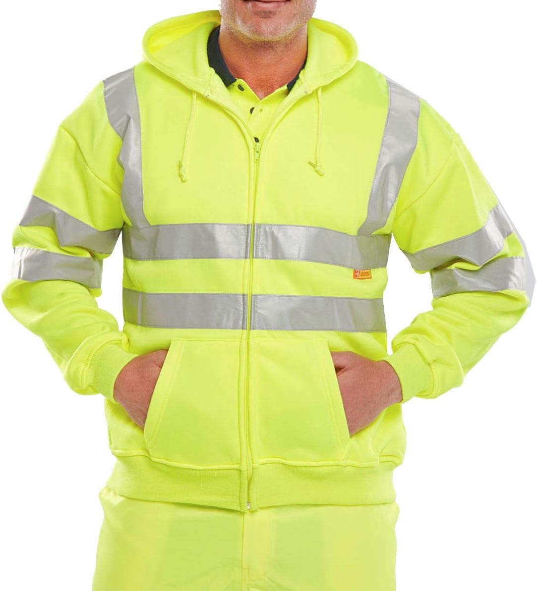 Saunton Full Zip Hooded Hi Vis Sweatshirt - Ilkeston PPE & Workwear