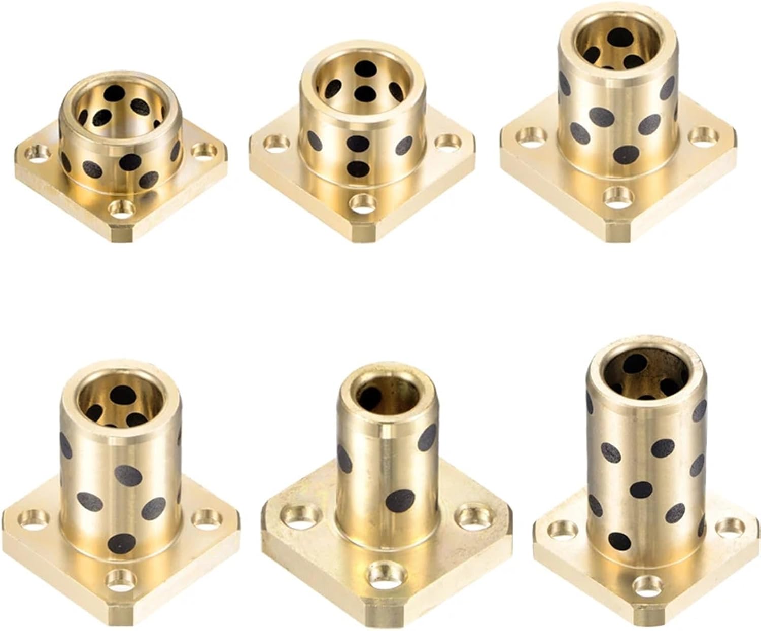 1PCS Sleeve Bearings Inside Diameter 6/8/10/12/13/16/20/25/30mm Square Flanged Wrapped Oilless Bushings Bearing 4 Holes(16mm x 22mm x 15mm)