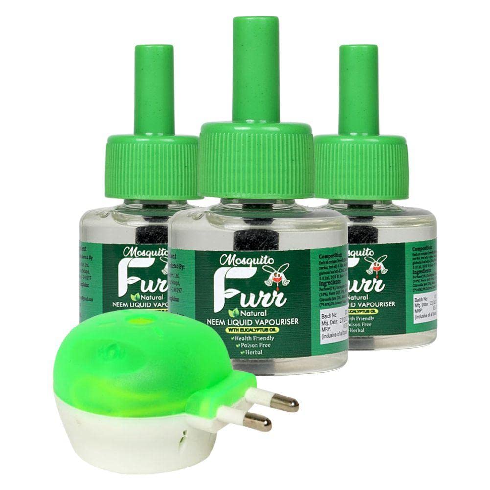 Mosquito Furr Naturals Neem Liquid Mosquito Vaporiser Refill Mosquito Vaporiser Refill With Machine (Pack 03)