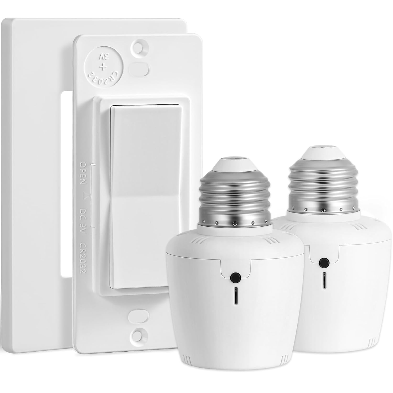 SURAIELEC Remote Control 2 Light Sockets, Decorator Wall Switch, E26 Smart Remote Light Bulb Socket, No Wiring No WiFi, 100FT Wireless Light Switch for Closet Lamp, Pull Chain Ceiling Light Fixture