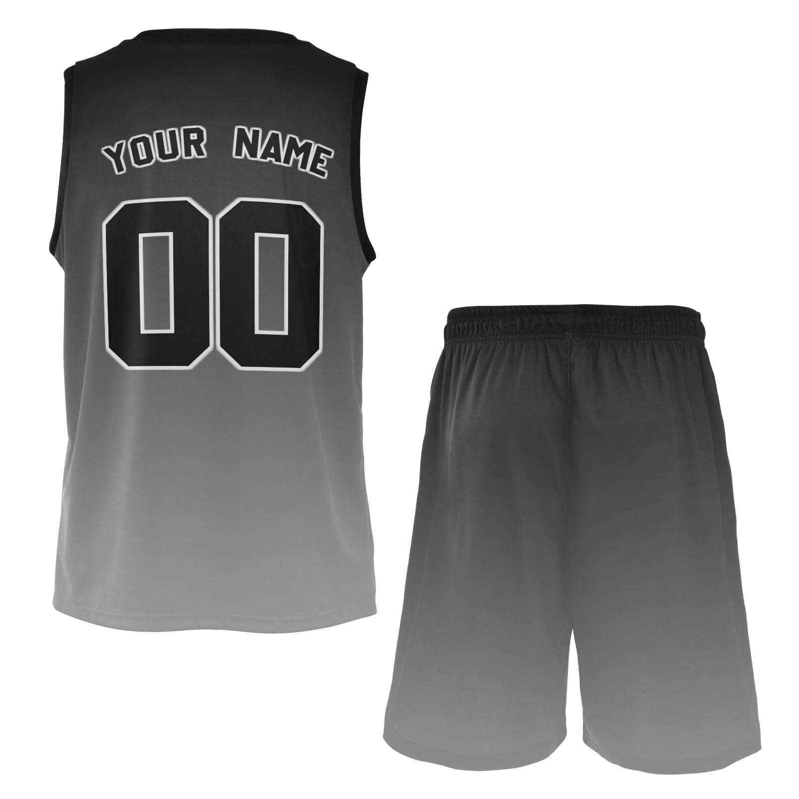 Black Gray Custom Basketball Jersey Uniform for Men Women Youth Personalized Sportswear Printed Team Name Number Logo M