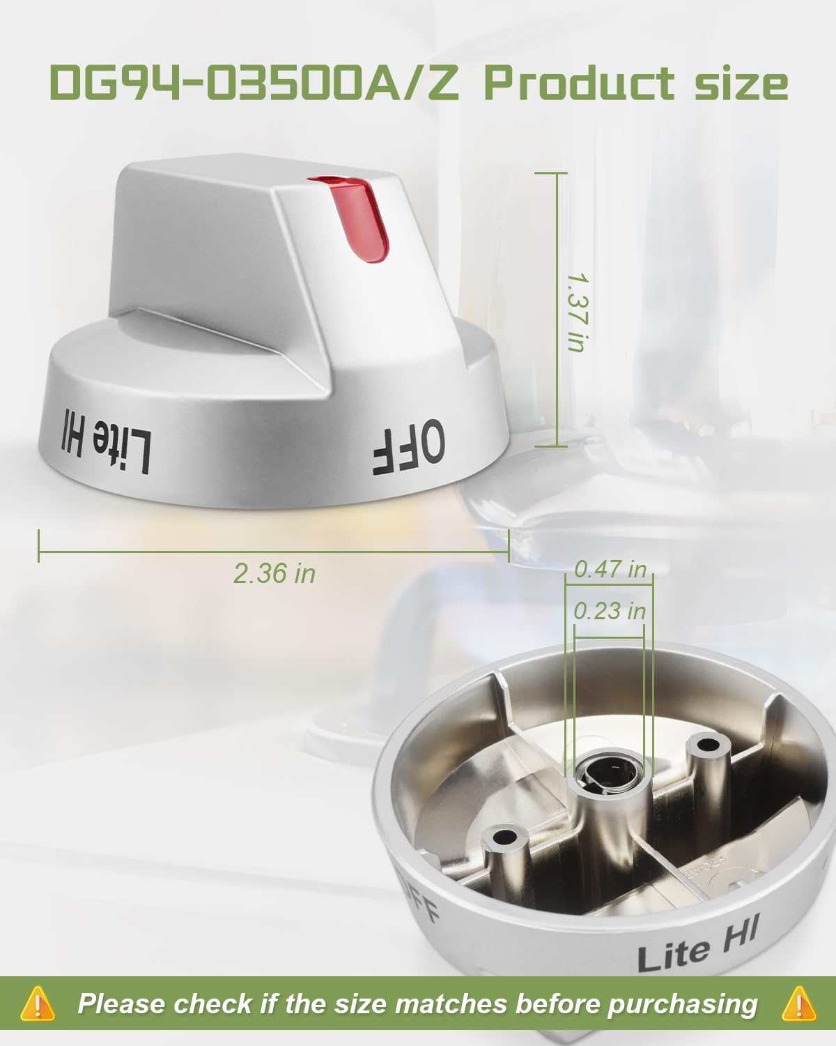 DG94-03500A/Z Stove Knob Replacement Fit for Samsung Electric Gas Range Knobs Replace DG94-03500A DG94-03500U DG94-03500W Gas Stove/Oven Knob NX60T8111SS NX60T8311SS NX60T8711SS/AA, 5PCS
