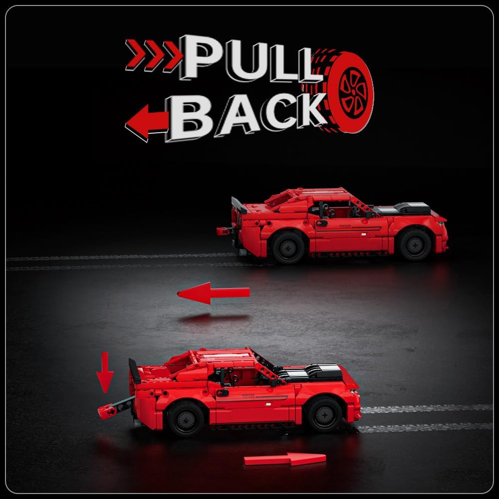 Mould King Pull Back Car Building Kits, Colletible 15080 Super Car Model, Scale Sports Cars Blocks, Speed Champion Cars Toys Sets for Adults and Boys Girls Kids Aged 8+ (738 Pieces)