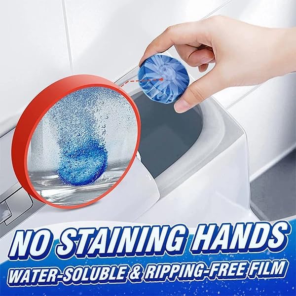 Miniatura 2 de Air Fusion Paquete de 4 pastillas limpiadoras automáticas de inodoro, aroma de lino, limpiador de tanque de inodoro de liberación lenta para