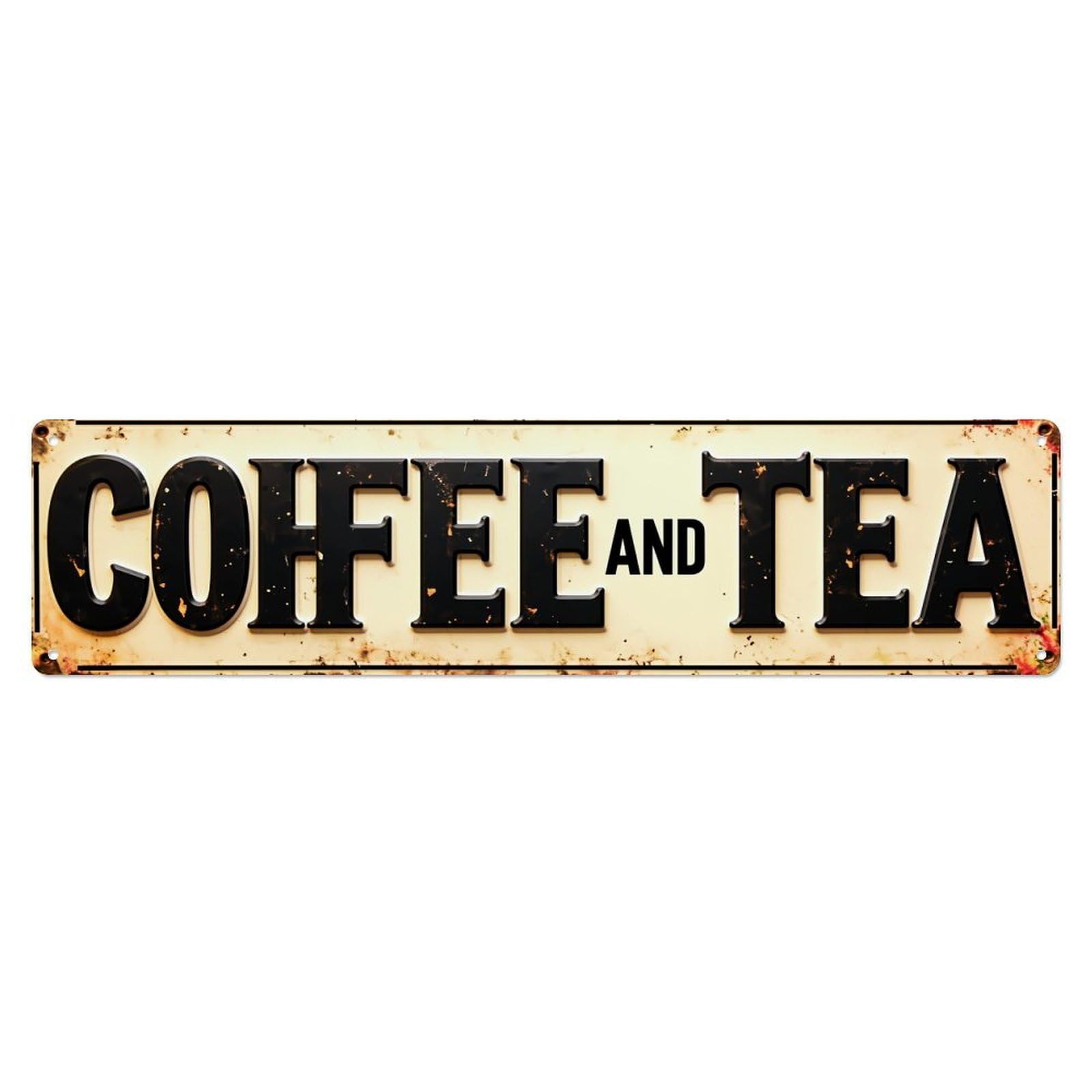 Coffee And Tea Sign Pattern_4 Metal Tin Sign Plaque