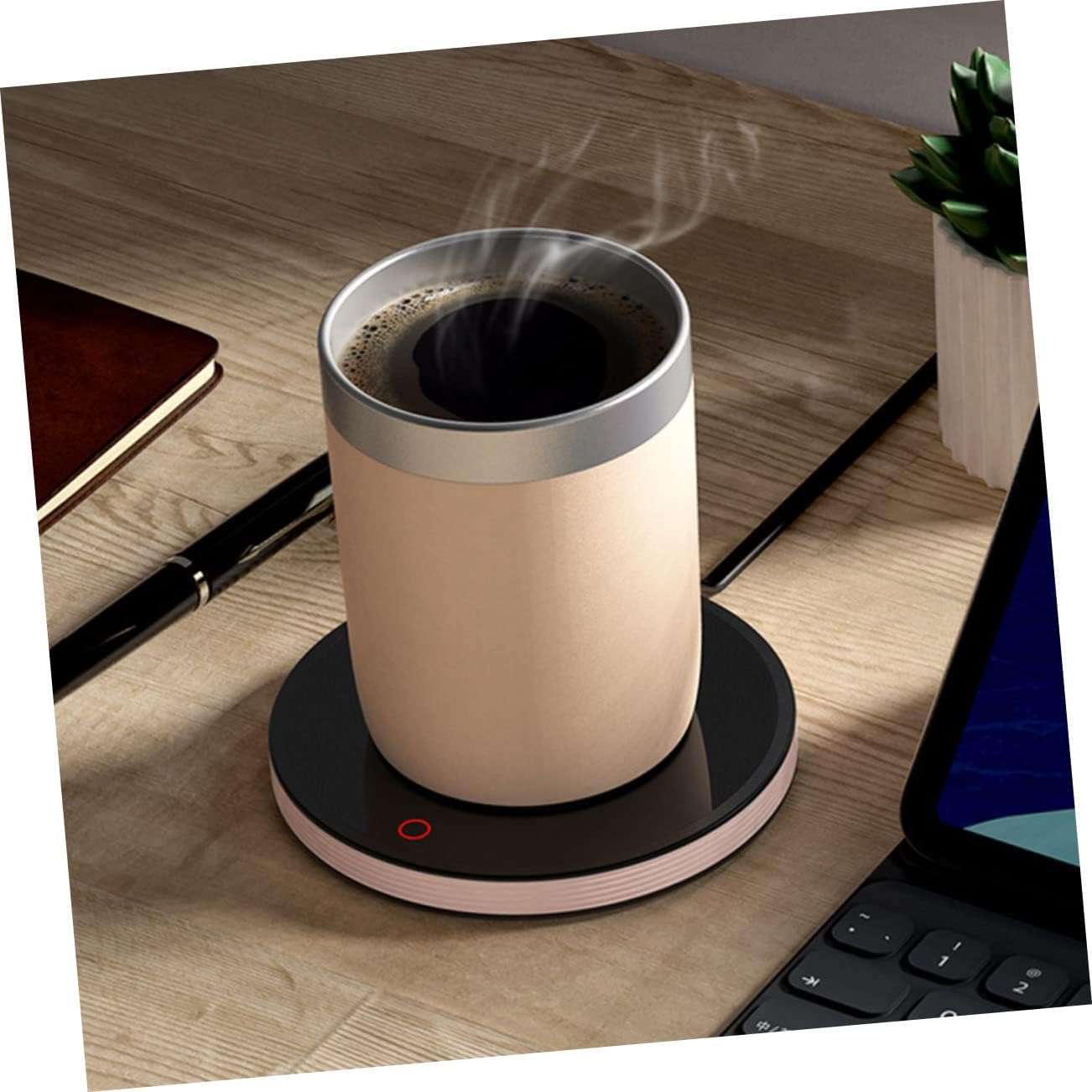 ABOOFAN Elegant Thermostatic Coaster Coffee Warmer Mug Heater for Office Home Dorm Travel Auto-Off 8h for Safe Use