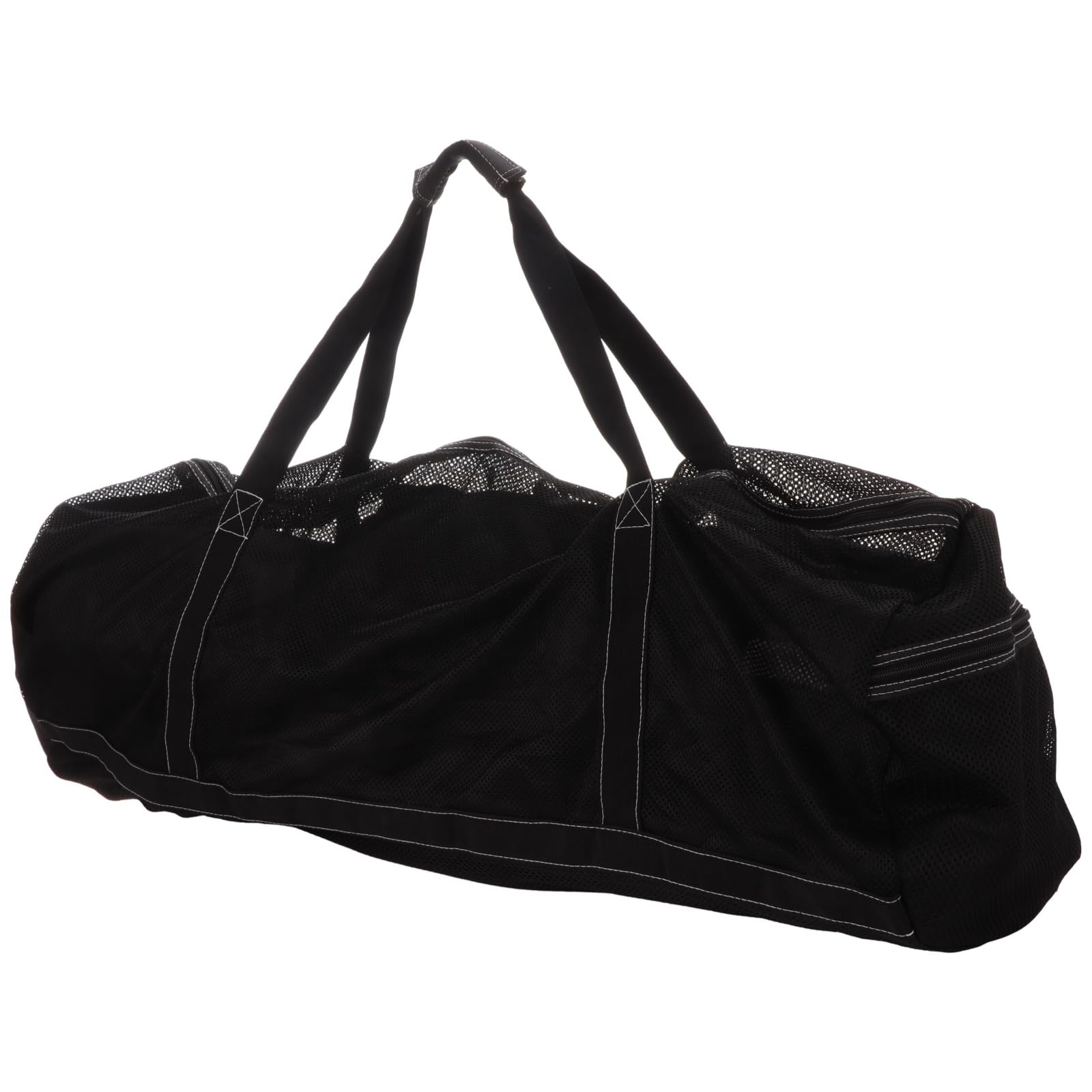 Schwarze Netztasche, 94 x 38,1 x 38,1 cm, extra große Tragetasche für Tauch- oder Schnorchelausrüstung, Polyester-Aufbewahrungstasche für Strand, Pool, Schwimmen, Reisen, Sport, Schwarz