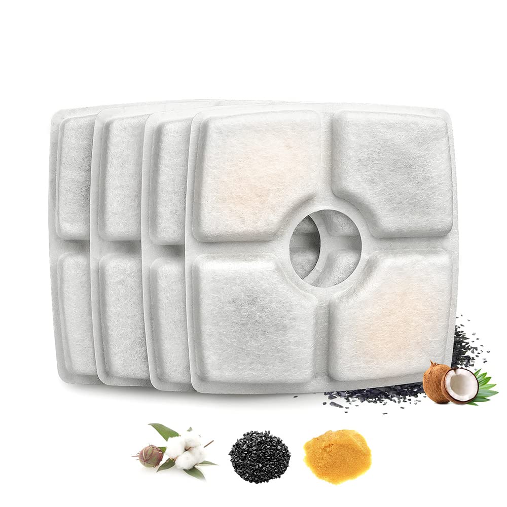 Arabest Cat Water Fountain Filter, 4 Pack Replacement Filter, Pet Fountain Replacement Filter, Replacement Pre-Filter Fit for Flower Cap Cat Fountain