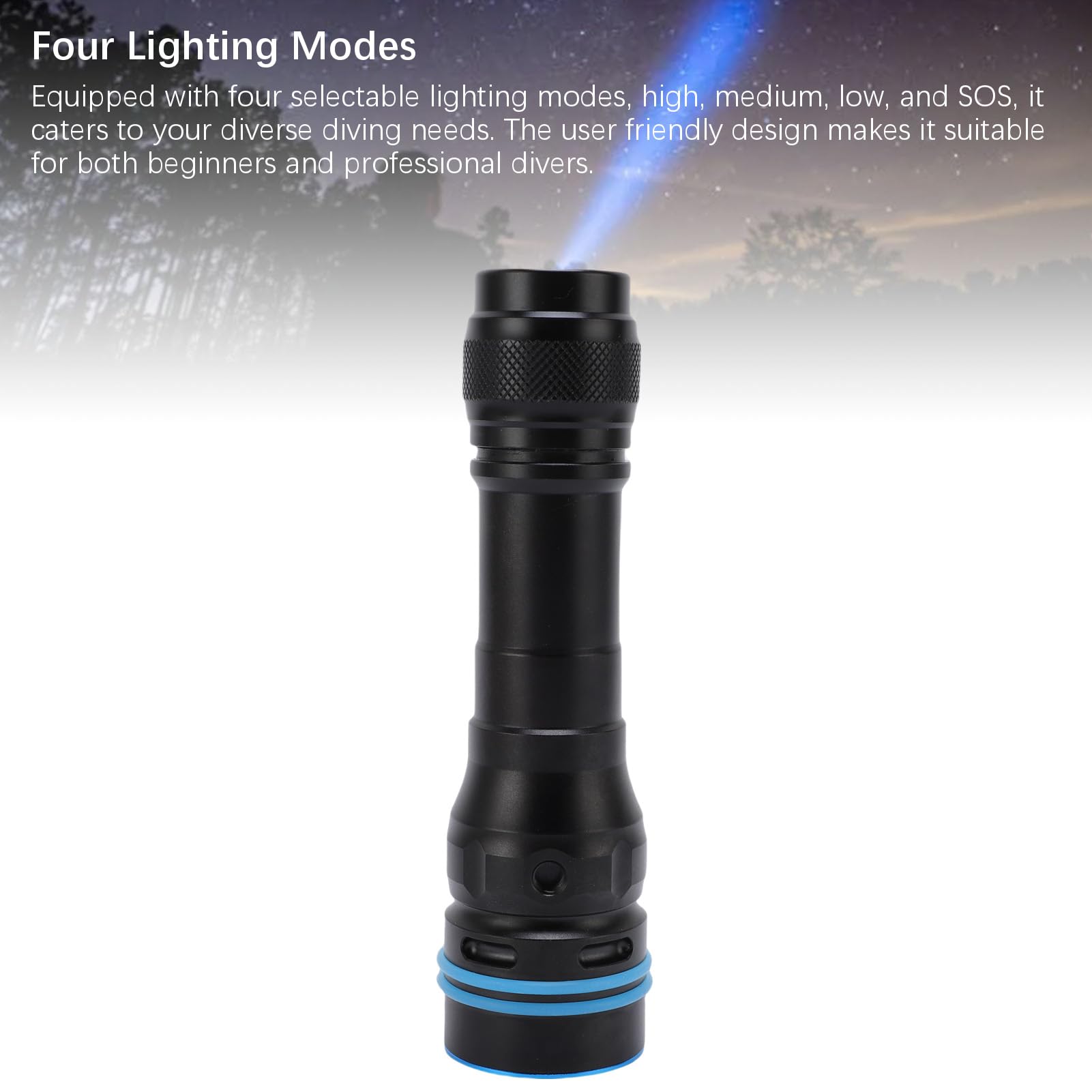 Bewinner Lampe de Plongée étanche IPX8, 3600LM LED Dive Light, pour Plongée