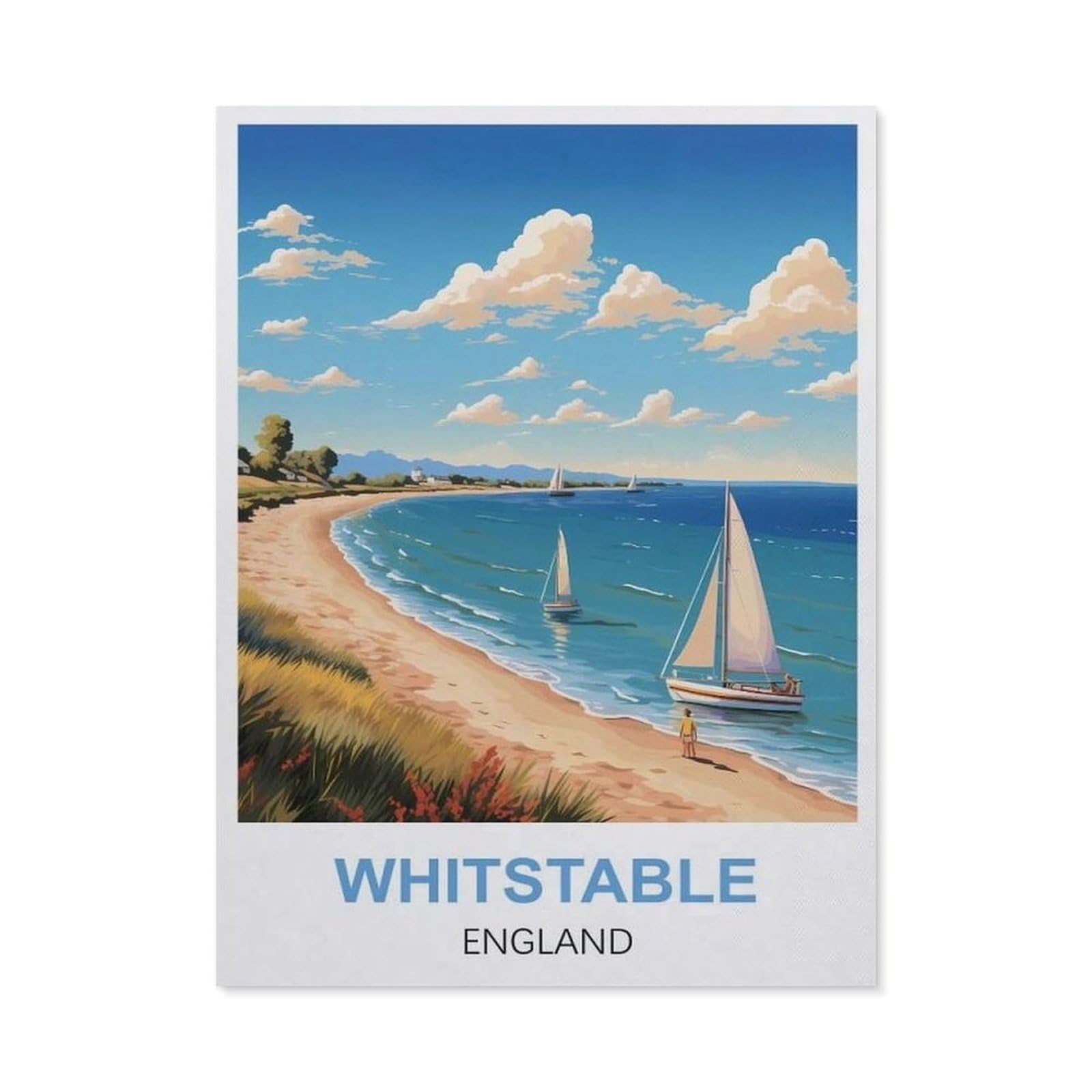 Metal Tin Sign，Whitstable England Vintage(15x30cm）