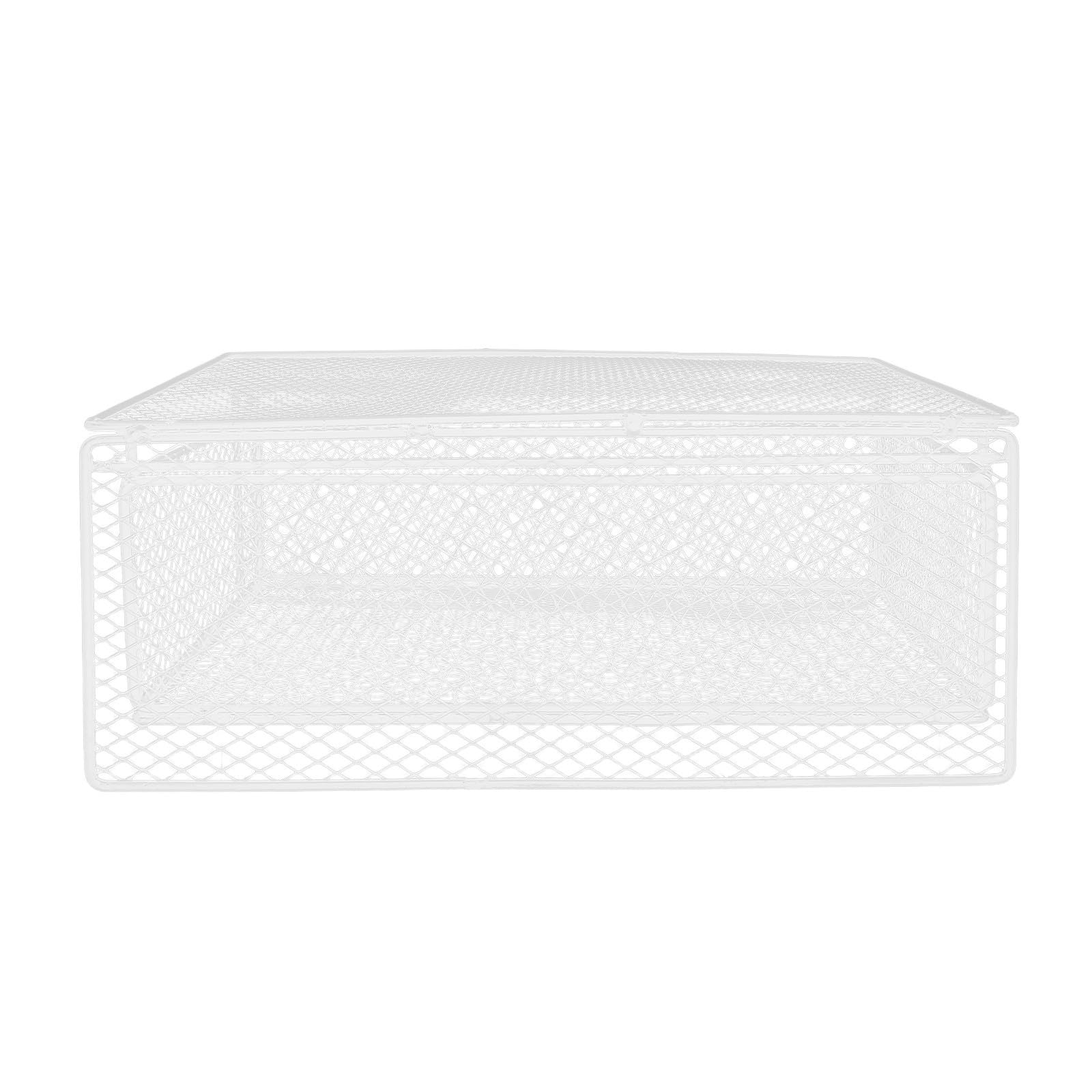 Cesta de almacenamiento blanca apilable de hierro para organizar ropa en armarios