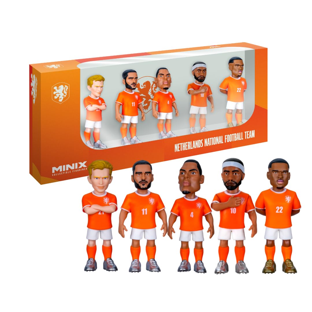 MINIX - Football Stars - World Cup - Pack - Netherlands - 5 Figures - Collectible Figure 7 cm (Van Dijk, Depay, De Jong, Gakpo, Dumfries)