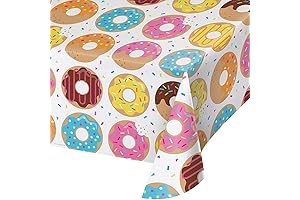 Colorful Donut Party Plastic Table Cover (54" x 102")