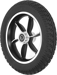 10in Large Diameter Wheelchair Wheel with PU Low Noise Tire Replacement Wheelchair Wheels Wheel Replacement Aluminum Alloy for Walker Rollator Trolley