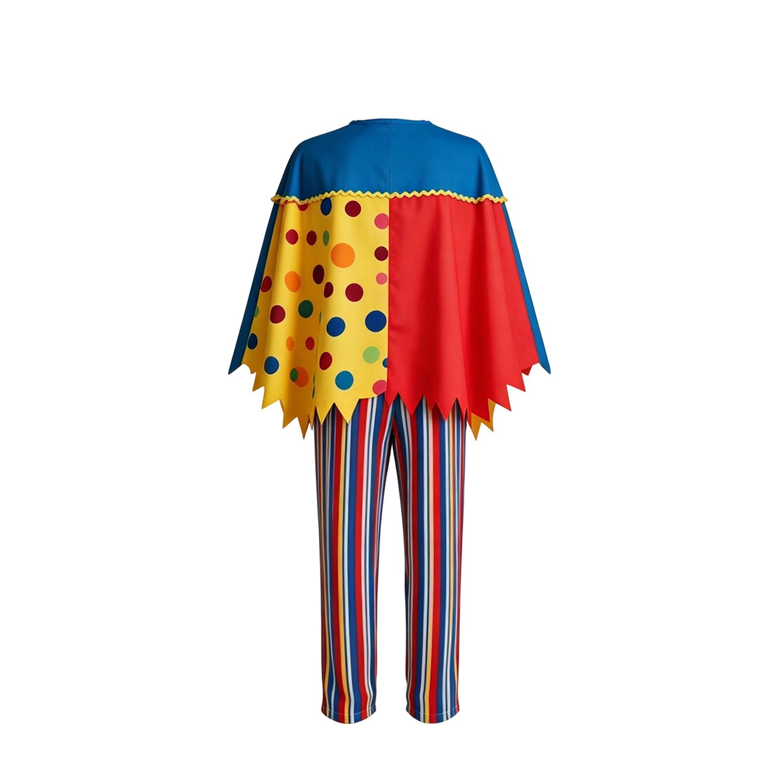 Halloweenkostüm Damen Clown Umhang Cosplay Party Joker Outfit Karneval Kostüm Damen Set Cape Bunt Lustig