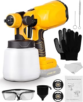 Cordless Paint Sprayer, 3 Adjustable Spray Patterns 1000ml Large Capacity Container, Deck Sprayer Gun for Wood Furniture and Walls Battery Not Included Compatible with Makita 18V/20V Batteries