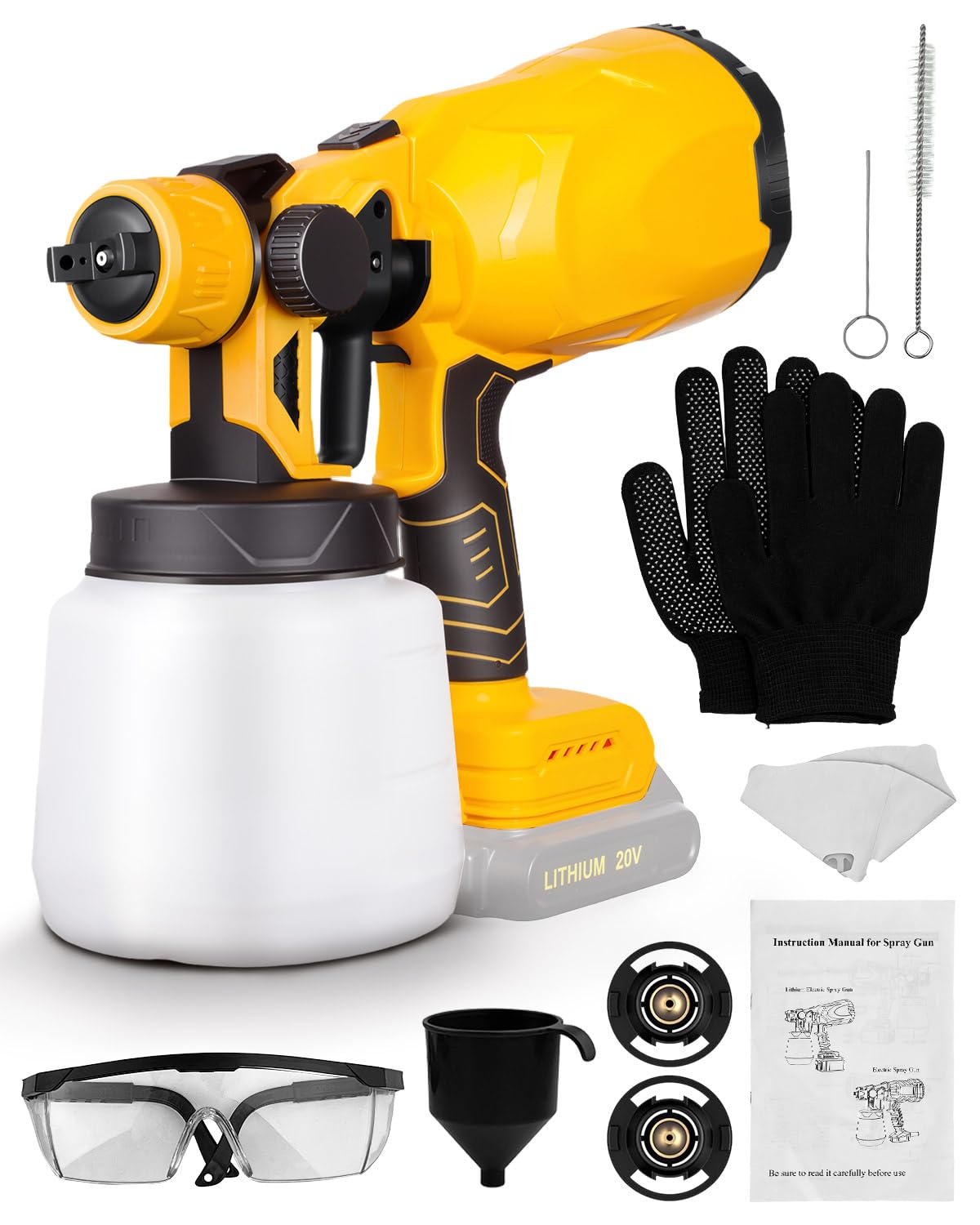 Cordless Paint Sprayer, 3 Adjustable Spray Patterns 1000ml Large Capacity Container, Deck Sprayer Gun for Wood Furniture and Walls (Battery Not Included) Compatible with Makita 18V/20V Batteries