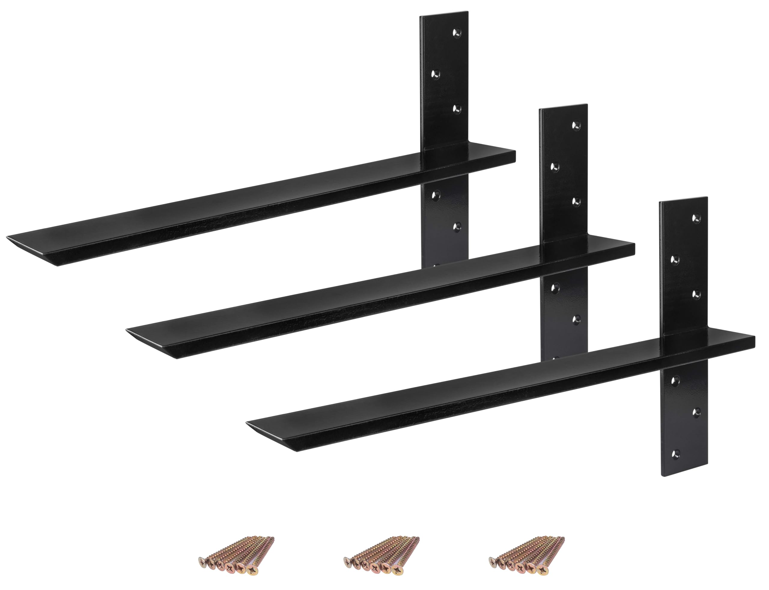 Photo 1 of (3-Pack) Free Hanging T Shelf Bracket, Solid Heavy Duty Steel Knee Wall Hidden Granite Countertop Support Floating Bracket Hardware, Universal ,3 Count,16 Inch , DIY Projects , Screws Included