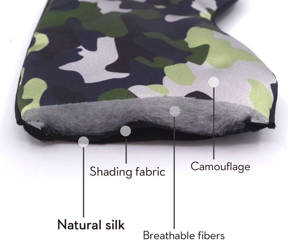 Kimkoo Sleep Mask &Blindfold,Soft Silk Sleeping Mask Blocks Light with Adjustable Straps - Eye Mask for Sleeping for Men and Kid,Camo