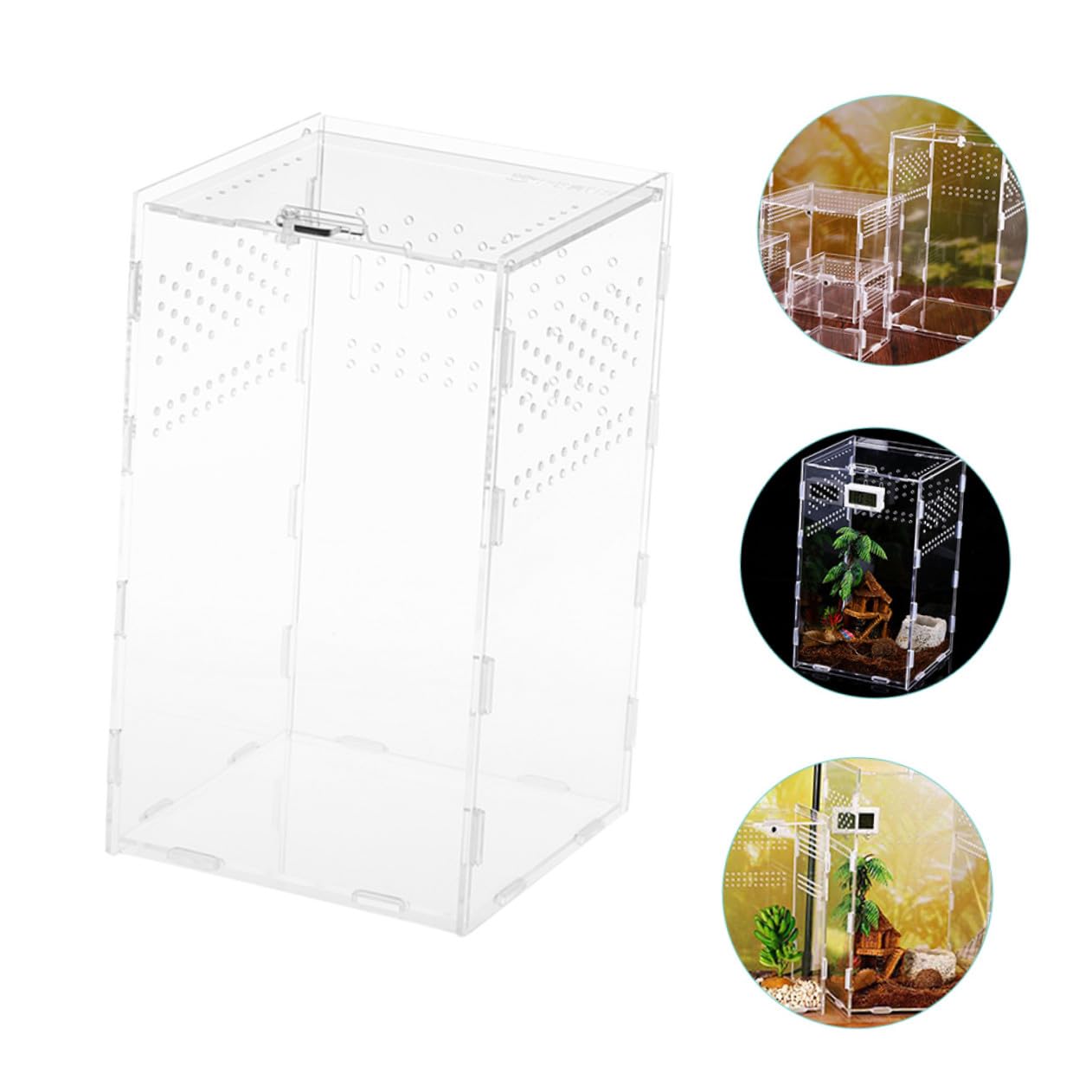 Magnetische Acryl Terrarienbox für Schildkröten und Frösche 360 Grad Klare Durchsichtige Mikro Terrarien für Zucht und Tierpräsentation