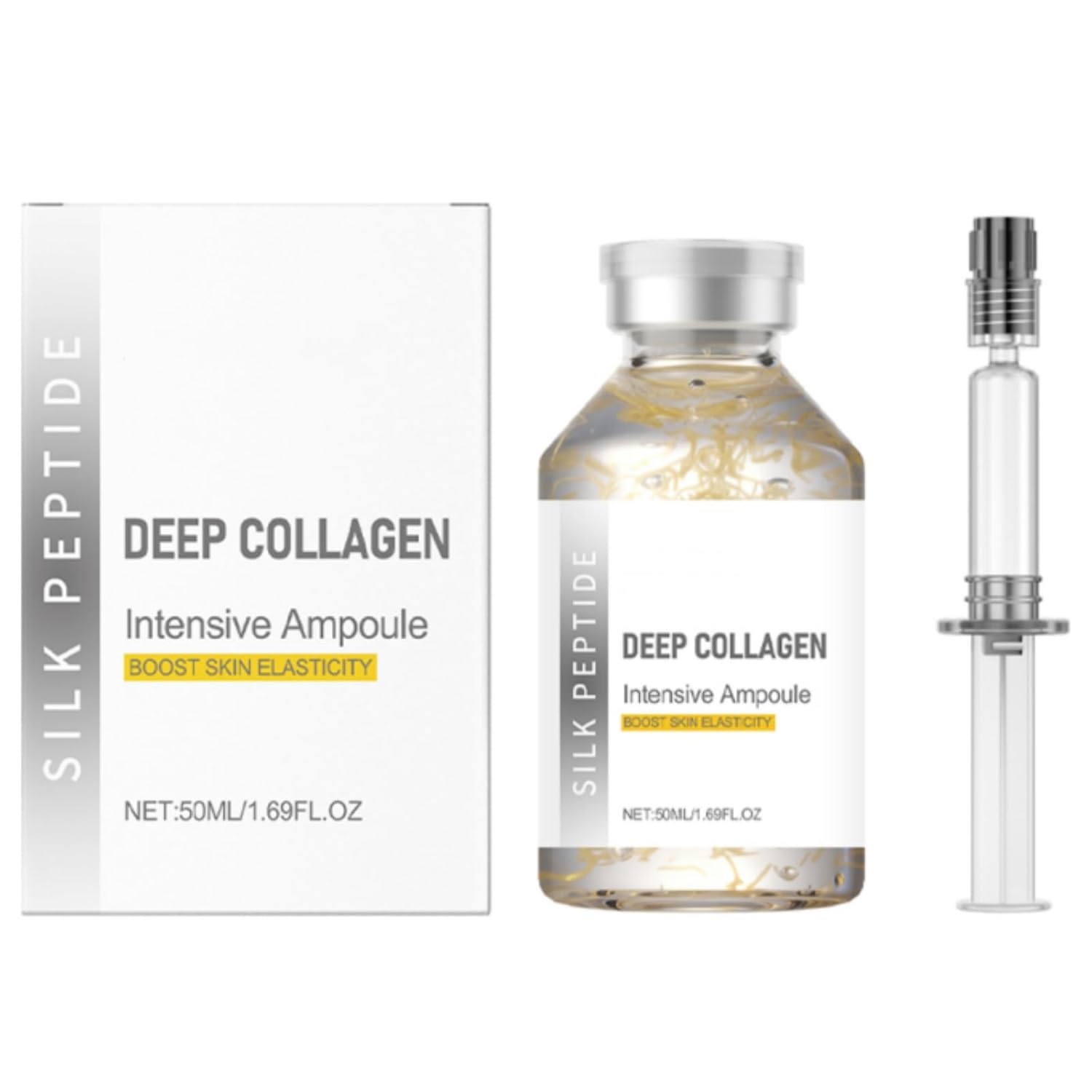 Silk Peptide Intensive Lifting Ampoule - Deep Collagen Silk Peptide Intensive Lifting Serum Korean Anti Aging Serum for Face Tightening, Lifting, Smoothing, Hydrating