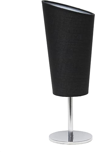 Miniatura 9 de Simple Designs LT1208-PNK - Lámpara de mesa compacta de 12.4 pulgadas, brillante y llamativa, cromada, con pantalla de tela en ángulo, para sala de